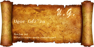 Ugor Géza névjegykártya