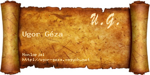 Ugor Géza névjegykártya