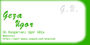 geza ugor business card