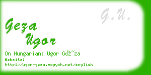 geza ugor business card